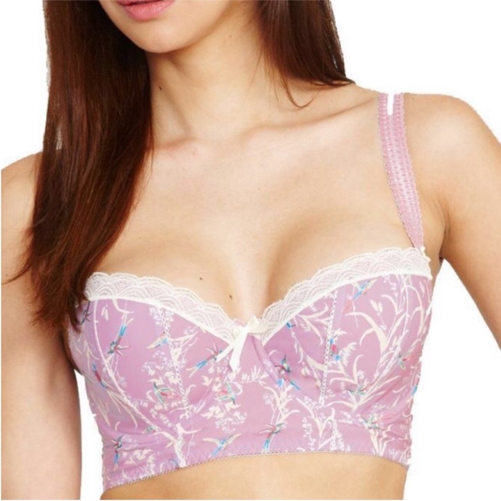 ๐๐ฆ FREYA Lilac Longline Bra - 30F - Bird Print ๐ฆ๐ - Picture 2 of 10
